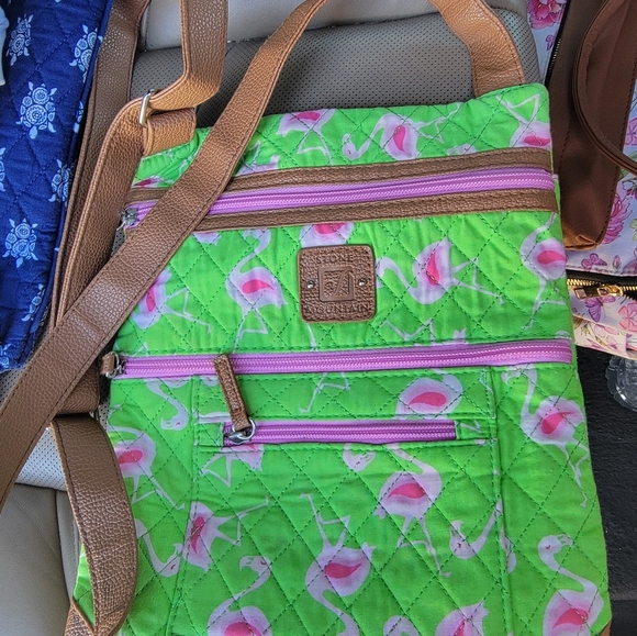 Stone Mountain Quilted Flamingo Cross Body Bag - Picture 1 of 6